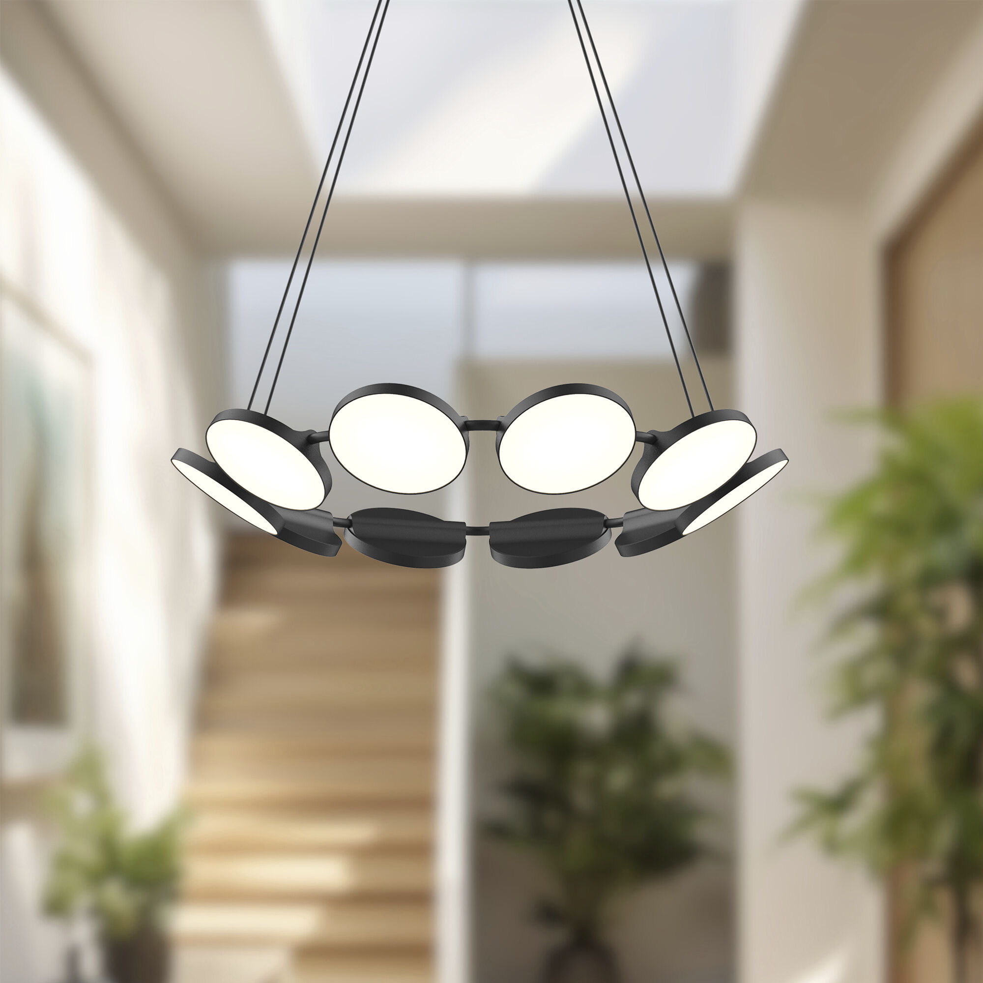 Novel LED 24.63 inch Black Chandelier Ceiling Light