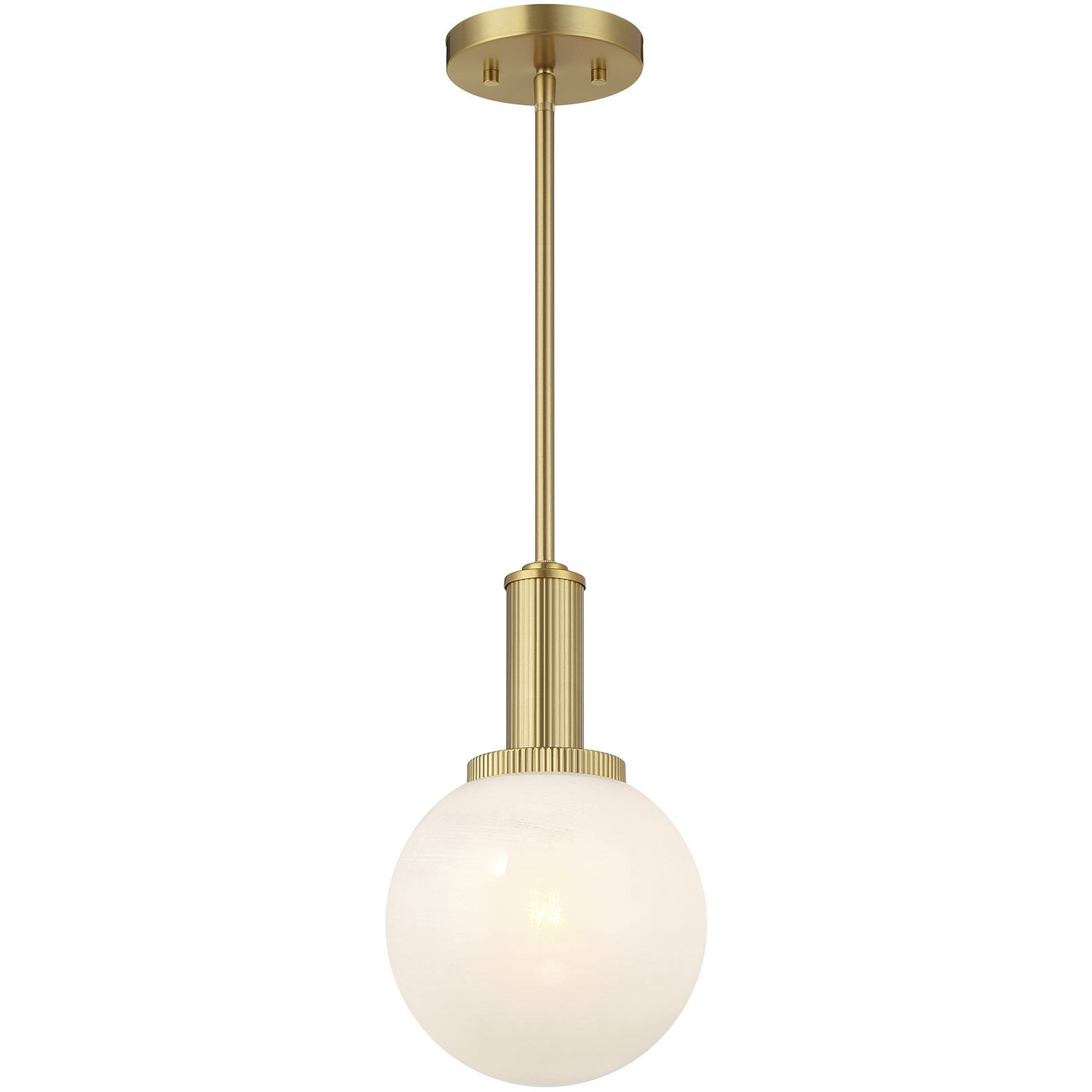 Modern 1 Light 8 inch Natural Brass Pendant Ceiling Light