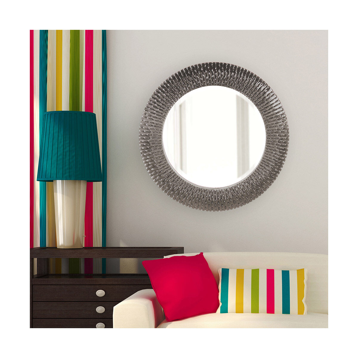 Bergman 32 X 32 inch Glossy Charcoal Wall Mirror
