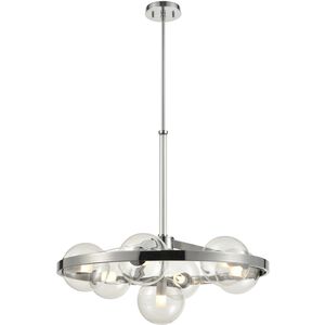 Courcelette 7 Light Chrome Chandelier Ceiling Light in Clear Glass