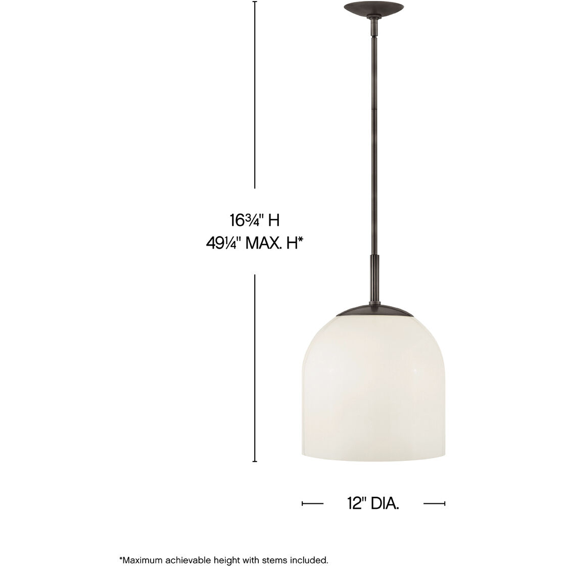 Willa 1 Light 12 inch Black Oxide Pendant Ceiling Light, Semi-flush Mount