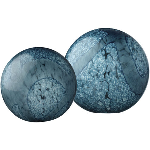 Cosmos Indigo Swirl Glass Balls, Set of 2