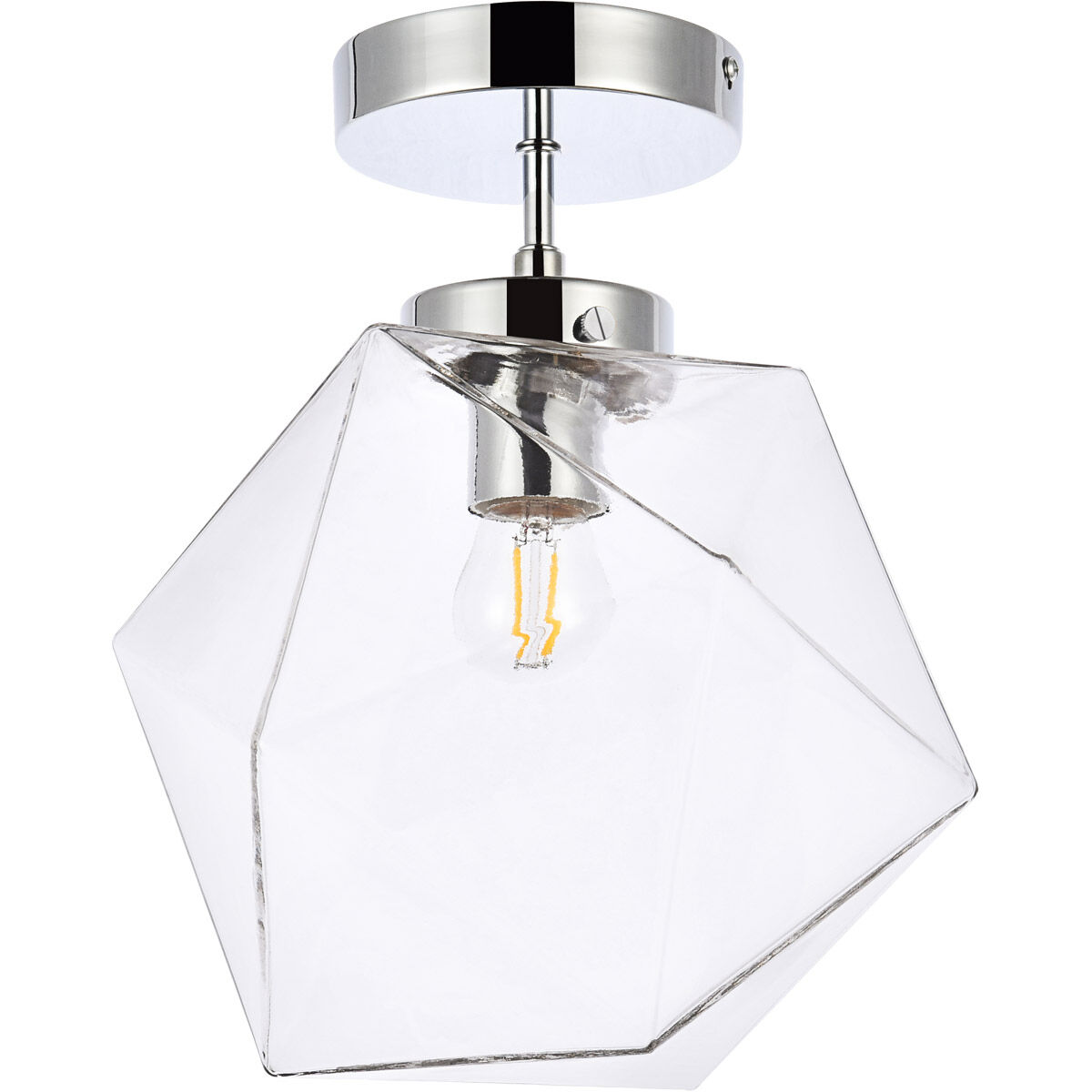 Lawrence 1 Light 10 inch Chrome Flush Mount Ceiling Light