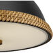 Doral 2 Light 16.38 inch Matte Black and Vintage Brass Pendant Ceiling Light