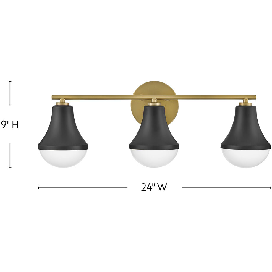 Haddie LED 24 inch Black Bath Light Wall Light