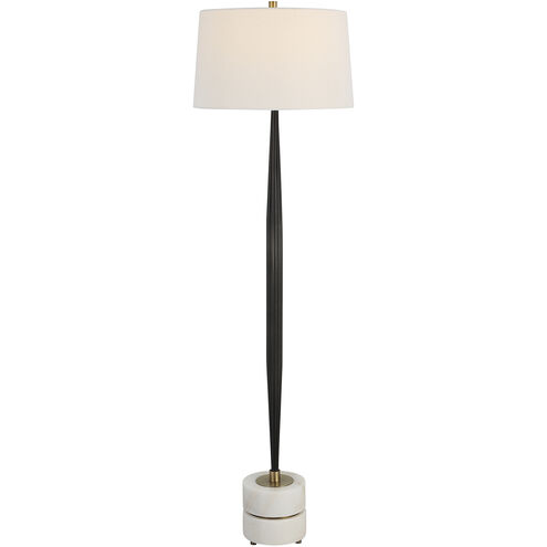 Miraz 66 inch 150.00 watt Cast Iron and Brushed Brass with White Marble Floor Lamp Portable Light