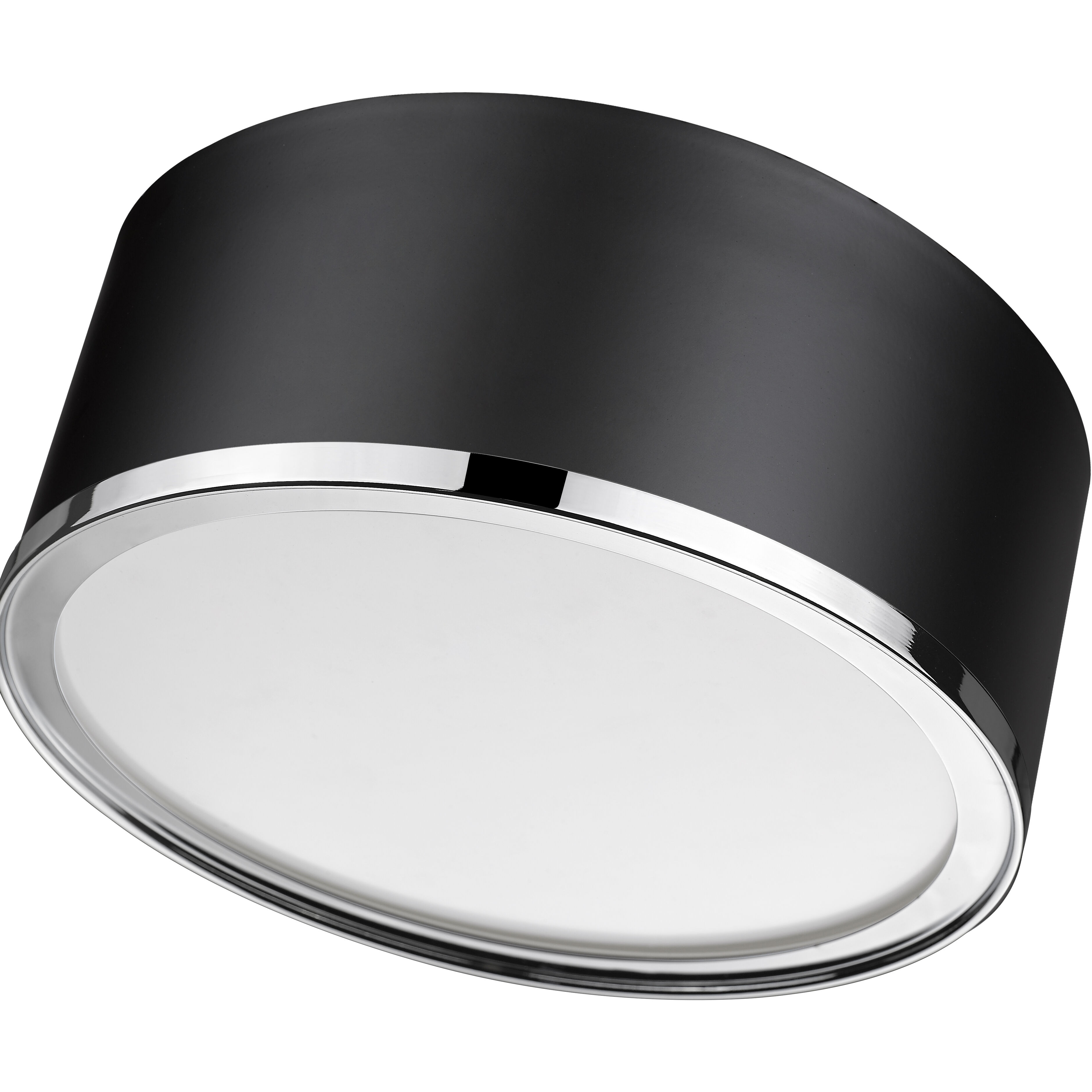 Arlo 2 Light 12.25 inch Matte Black and Chrome Flush Mount Ceiling Light