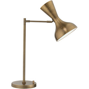 Pisa 27 inch 40.00 watt Antique Brass Swing Arm Table Lamp Portable Light