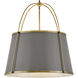 Clarke 4 Light 24.5 inch Lacquered Dark Brass with Dark Matte Grey Indoor Chandelier Ceiling Light
