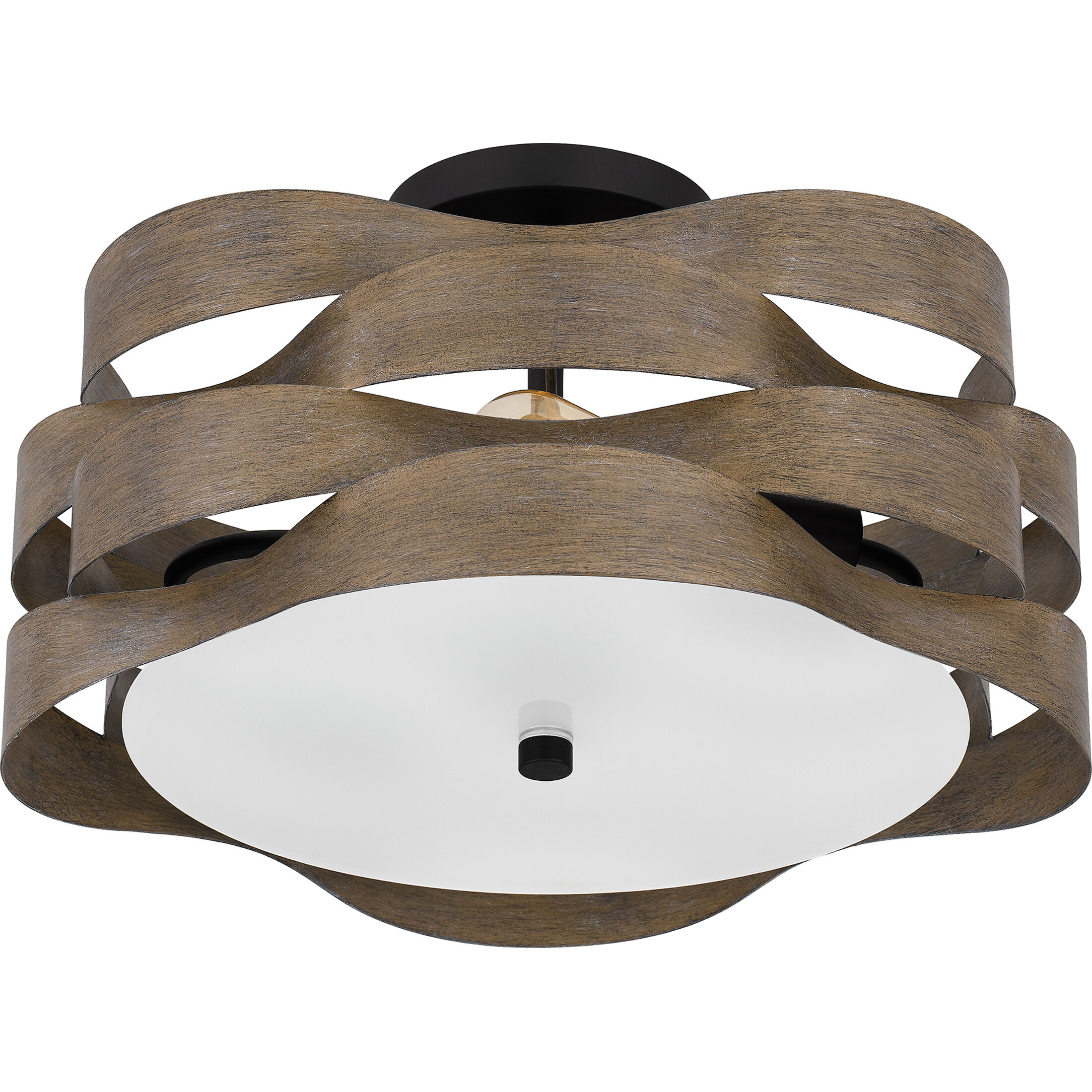 Appleton 2 Light 16 inch Matte Black Semi-Flush Mount Ceiling Light