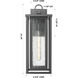 Ashland 1 Light 18 inch Matte Black Outdoor Sconce in Seedy Glass