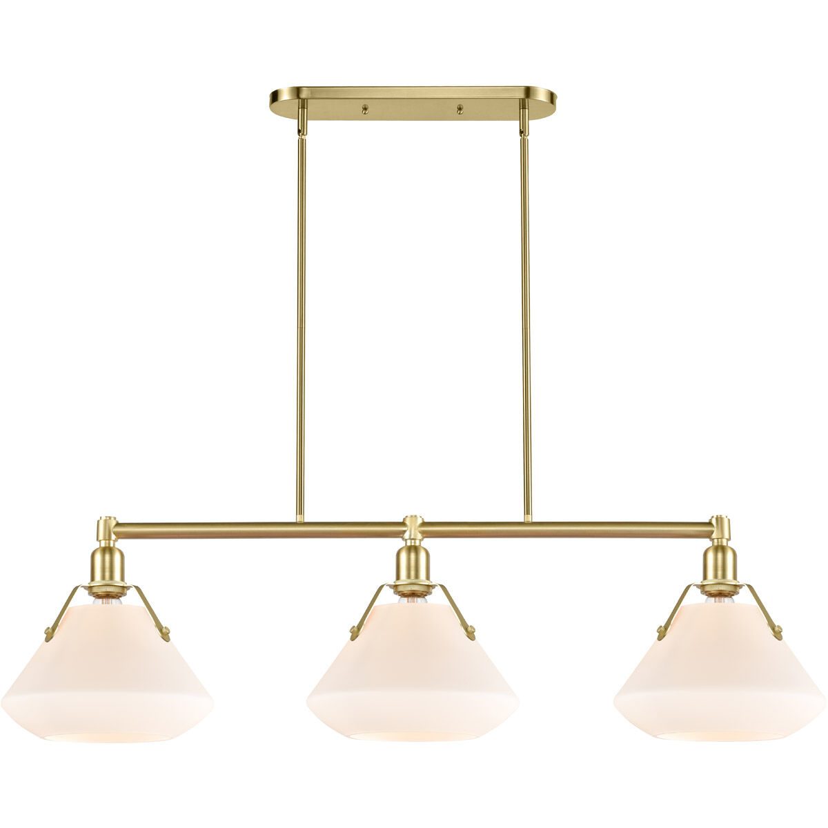 Luna 3 Light 41.75 inch Satin Brass Island Light Ceiling Light