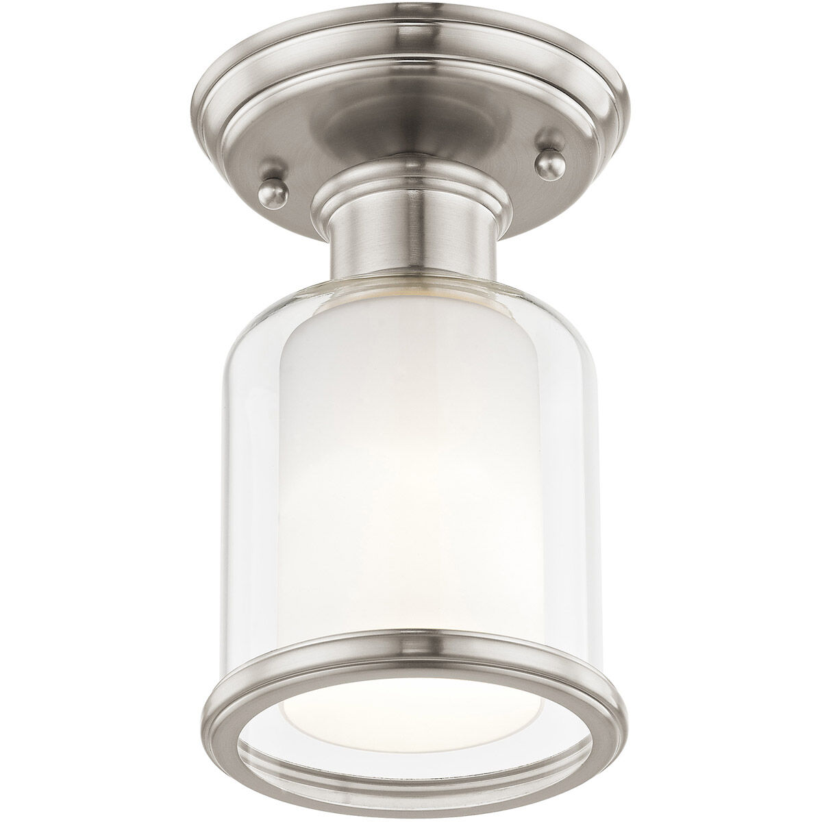 Middlebush 1 Light 6 inch Brushed Nickel Semi-Flush Mount Ceiling Light