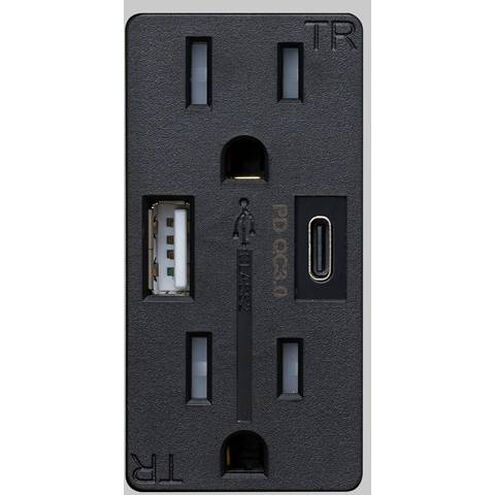 Outlet 125 Black Module, Duplex & 2 USB-A + C
