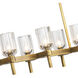 Lucian 10 Light 51.5 inch Vintage Brass/Clear Crystal Linear Pendant Ceiling Light in Clear Glass