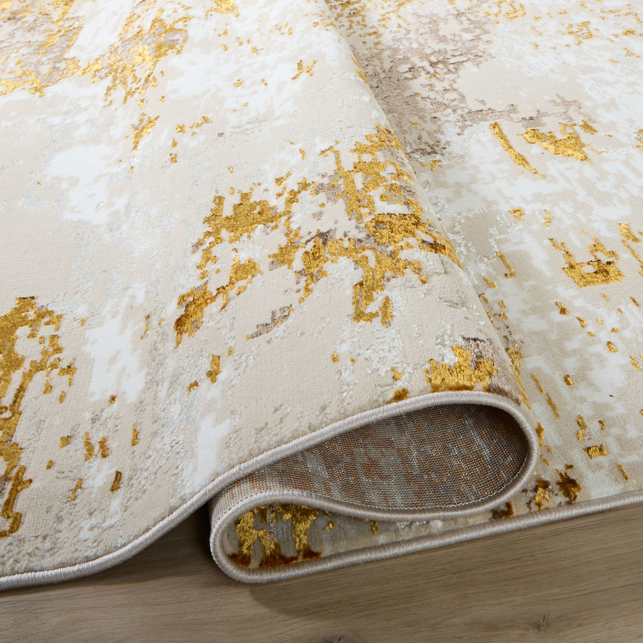 Sibel 114 X 79 inch Gold Rug in 6 x 9