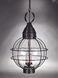 Onion 3 Light 18 inch Antique Copper Hanging Lantern Ceiling Light in Clear Seedy Glass, Candelabra 