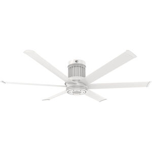 i6 60 inch Matte White Outdoor Ceiling Fan, Flush Mount