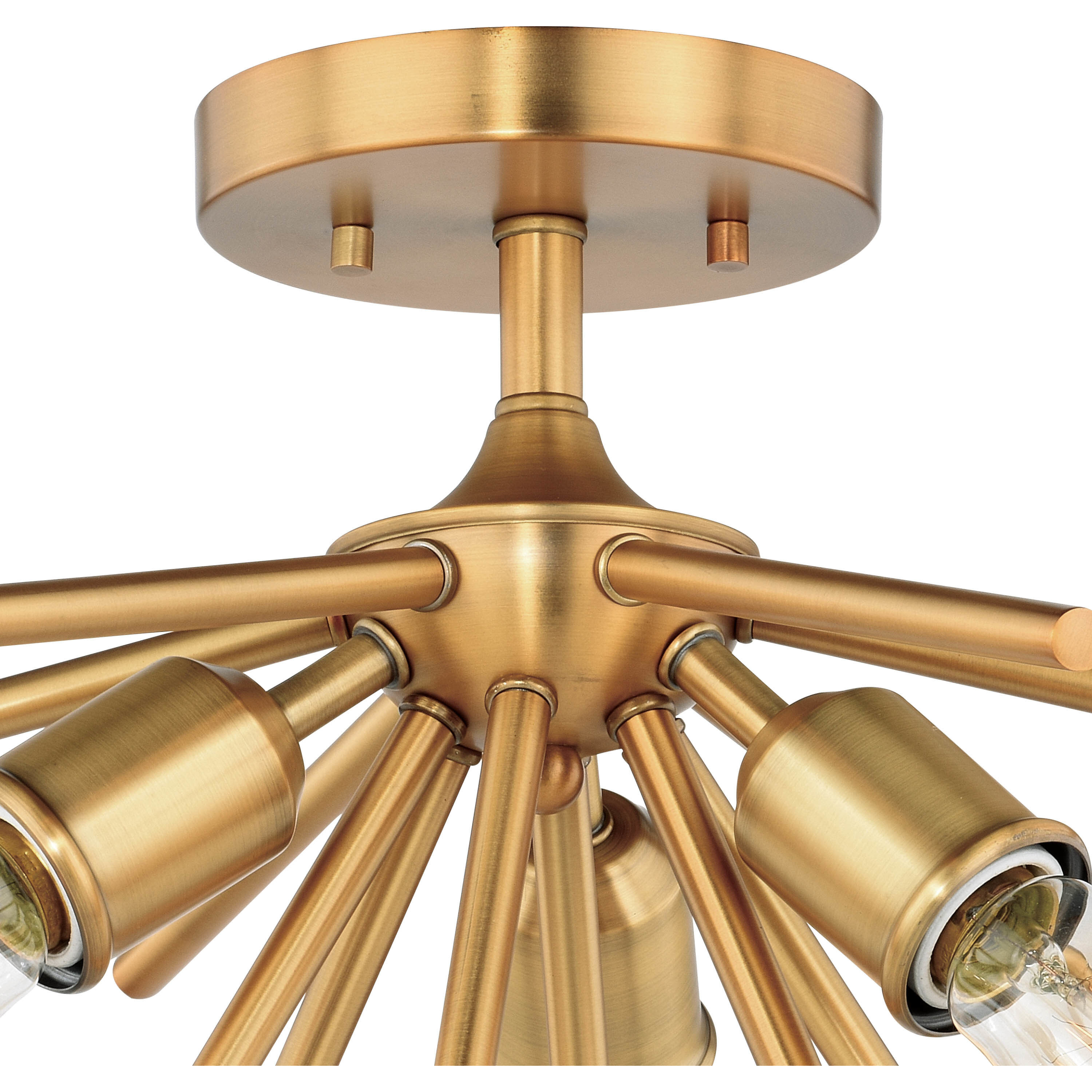 Estelle LED 17 inch Natural Brass Semi-Flush Mount Ceiling Light