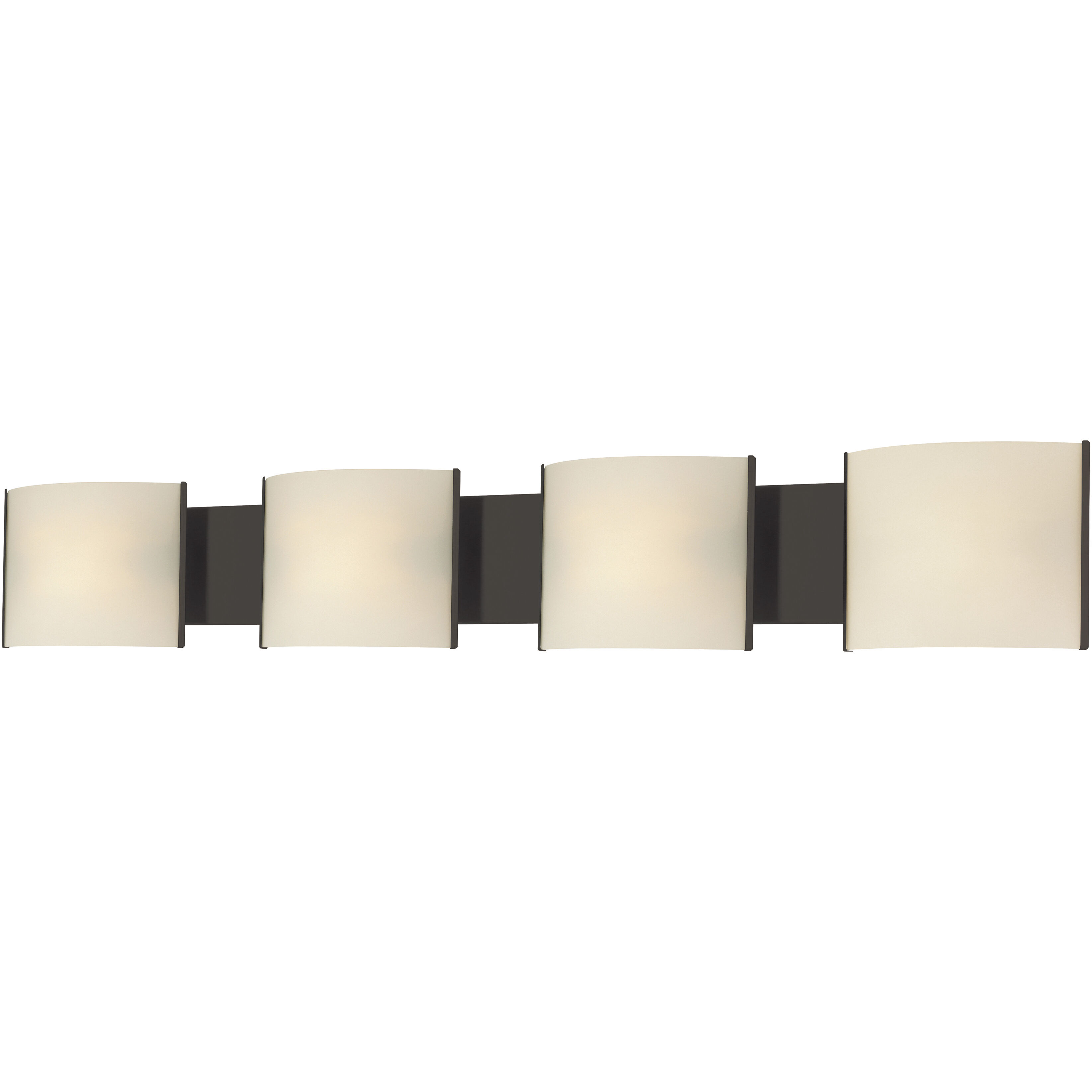 Pannelli Vanity Light Wall Light in Opal White Glass, Oil Rubbed Bronze