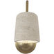 Alora Mood Bromley 1 Light 5 inch Brushed Gold and Travertine Wall/Vanity Light Wall Light