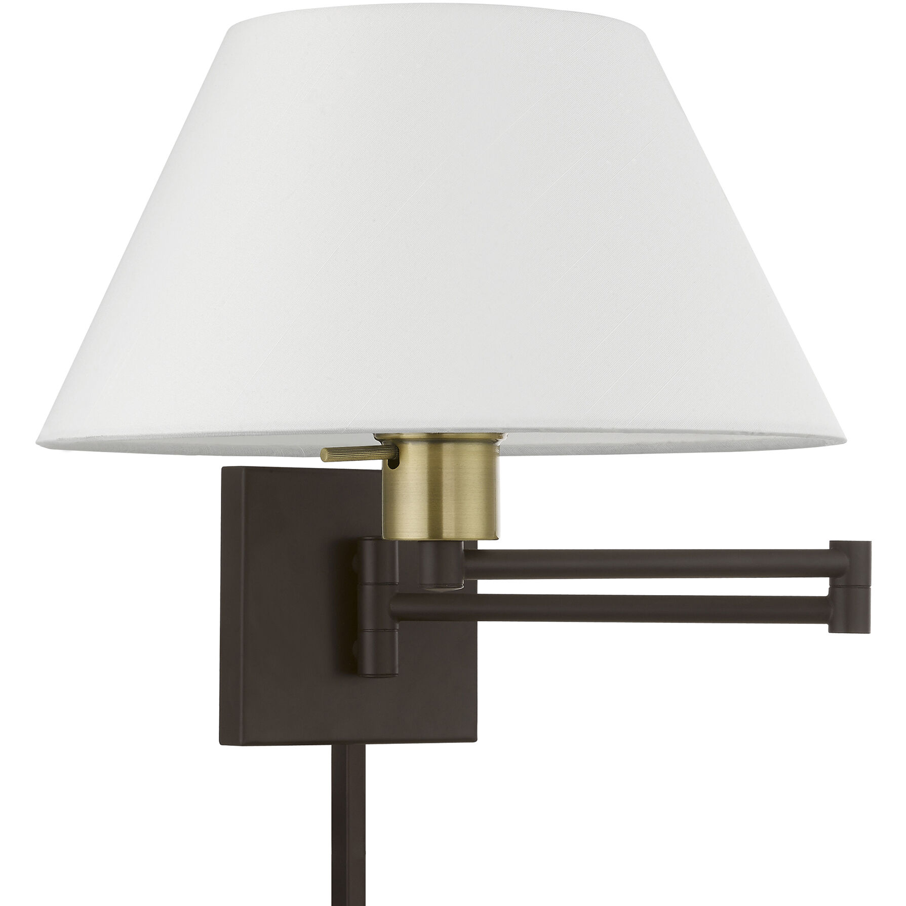 Allison 13 inch 100.00 watt Bronze with Antique Brass Accent Swing Arm Wall Lamp Wall Light