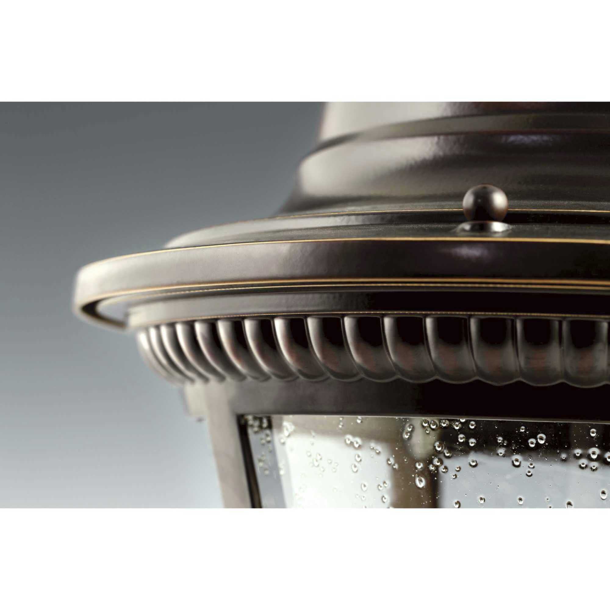 Westport 1 Light 9 inch Antique Bronze Outdoor Flush Mount in Bulbs Not Included, Clear Seeded
