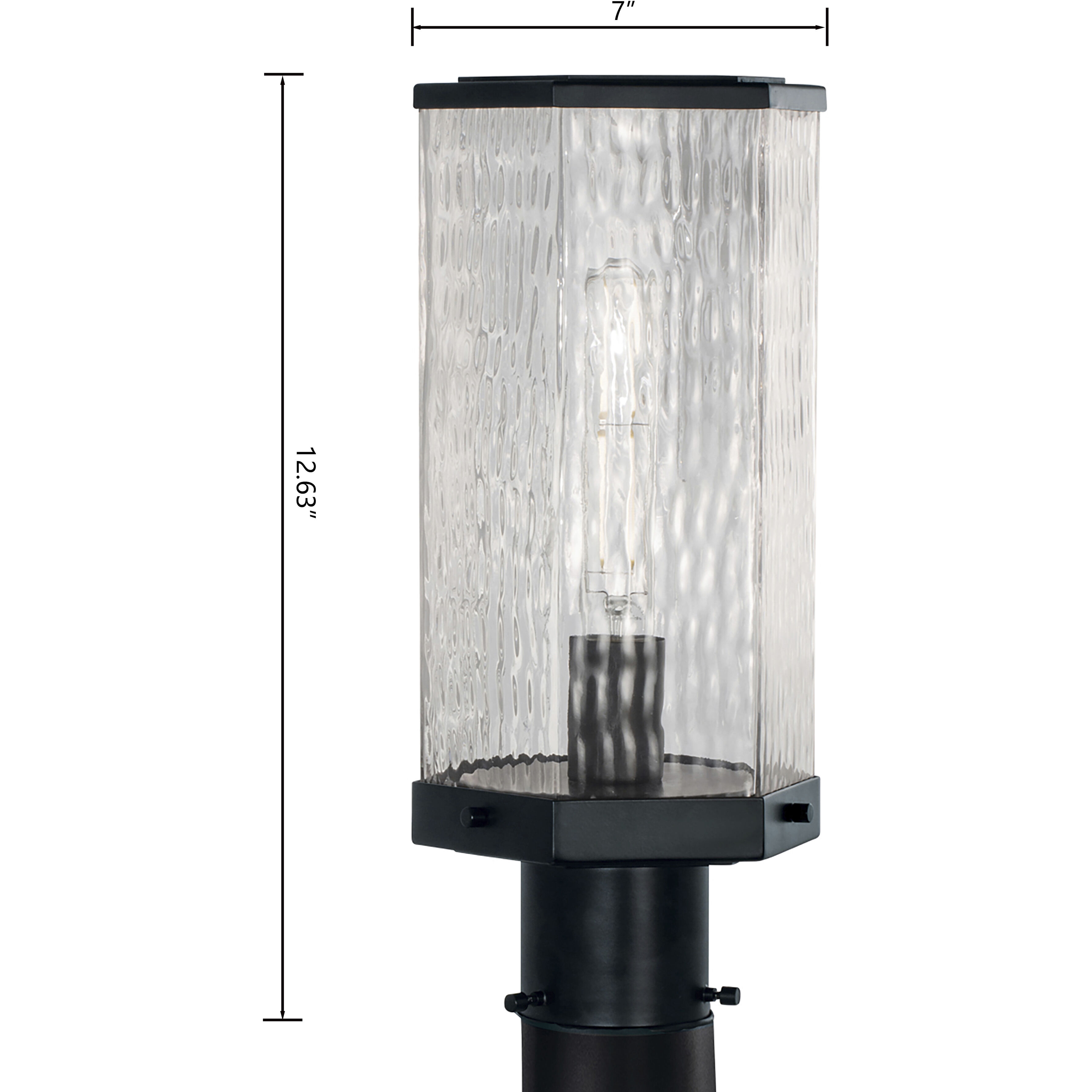 Polygon 1 Light 12.63 inch Matte Black Outdoor Post Light