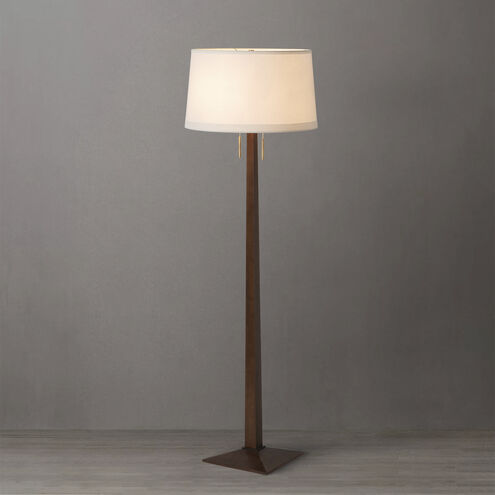 Taper 60 inch 23.00 watt Dark Walnut Wood and Weathered Brass Floor Lamp Portable Light