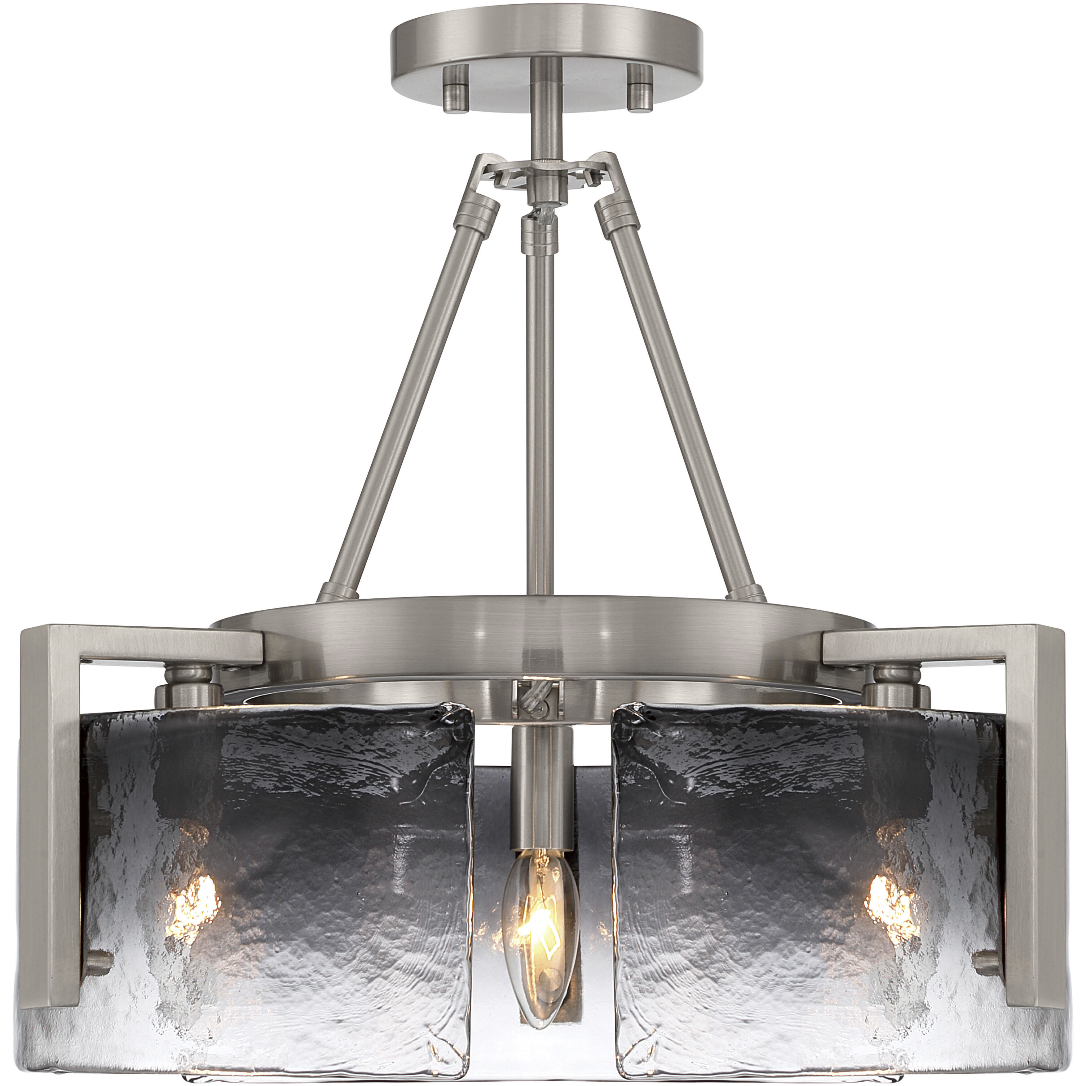 Aenon 3 Light 16.5 inch Pewter Semi-Flush Mount Ceiling Light