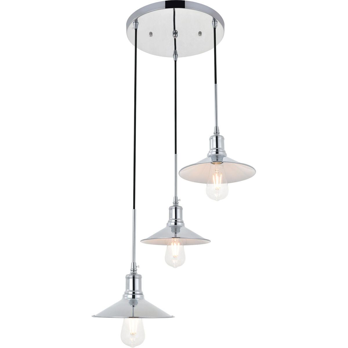 Etude 3 Light 19.3 inch Chrome Pendant Ceiling Light