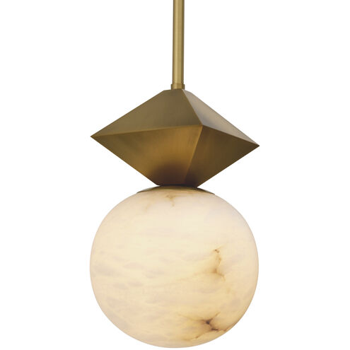 Elko 1 Light 9.06 inch Antique Brass with Alabaster Pendant Ceiling Light