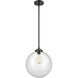 Nouveau Beacon LED 12 inch Oil Rubbed Bronze Mini Pendant Ceiling Light in Clear, Nouveau