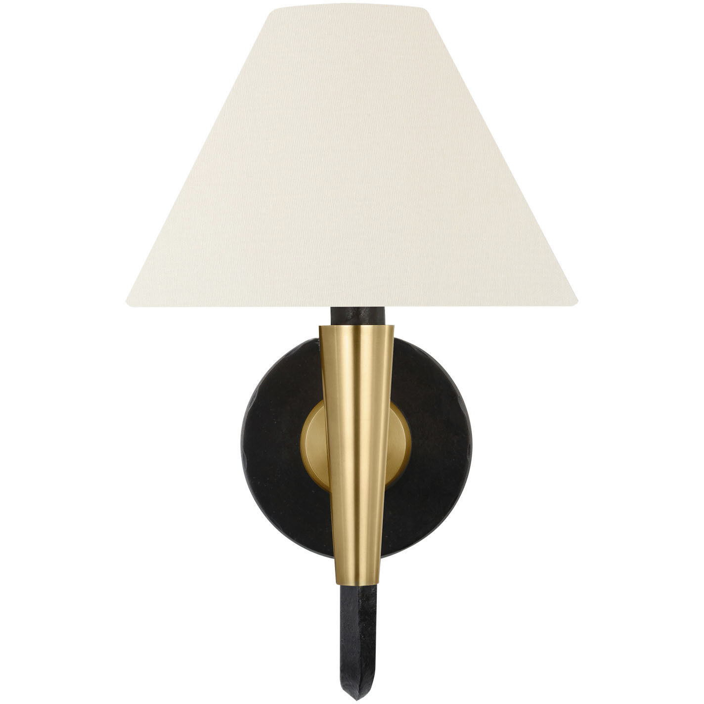 Thomas O'Brien Cavalli LED 8.5 inch Aged Iron and Hand-Rubbed Antique Brass J-Arm Sconce Wall Light