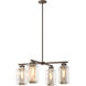 Polaris 4 Light 32.2 inch Coastal Bronze and Coastal Gold Outdoor Pendant in Coastal Bronze/Coastal Gold