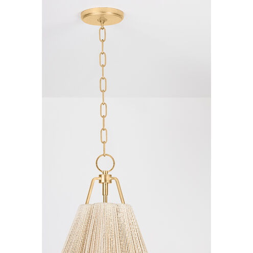 Sonoma 3 Light 18 inch Vintage Gold Leaf Pendant Ceiling Light
