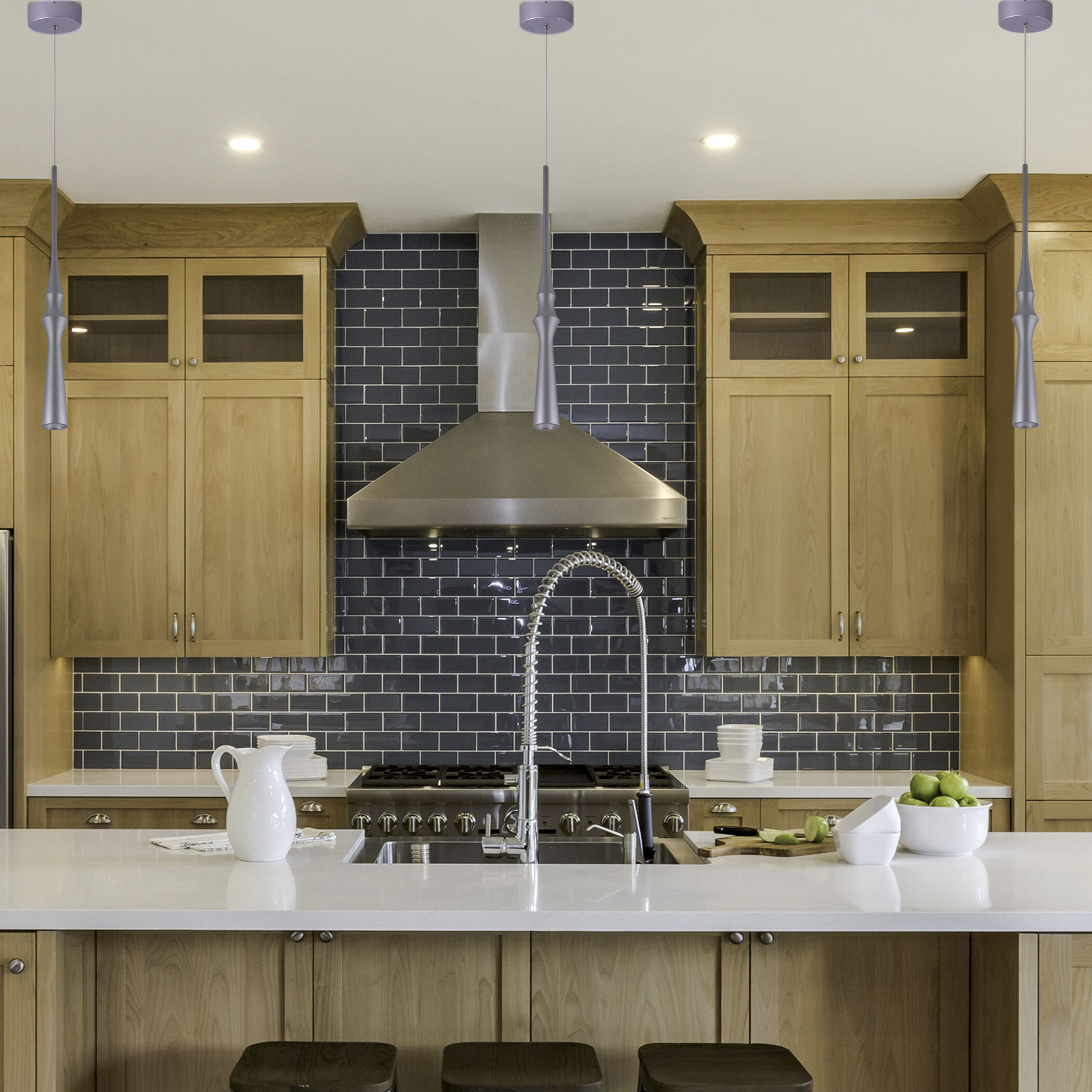 Polaris 5.25 inch Silver Pendant Ceiling Light