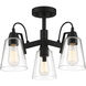 Beckonridge 3 Light 17 inch Coal Semi-Flush Ceiling Light