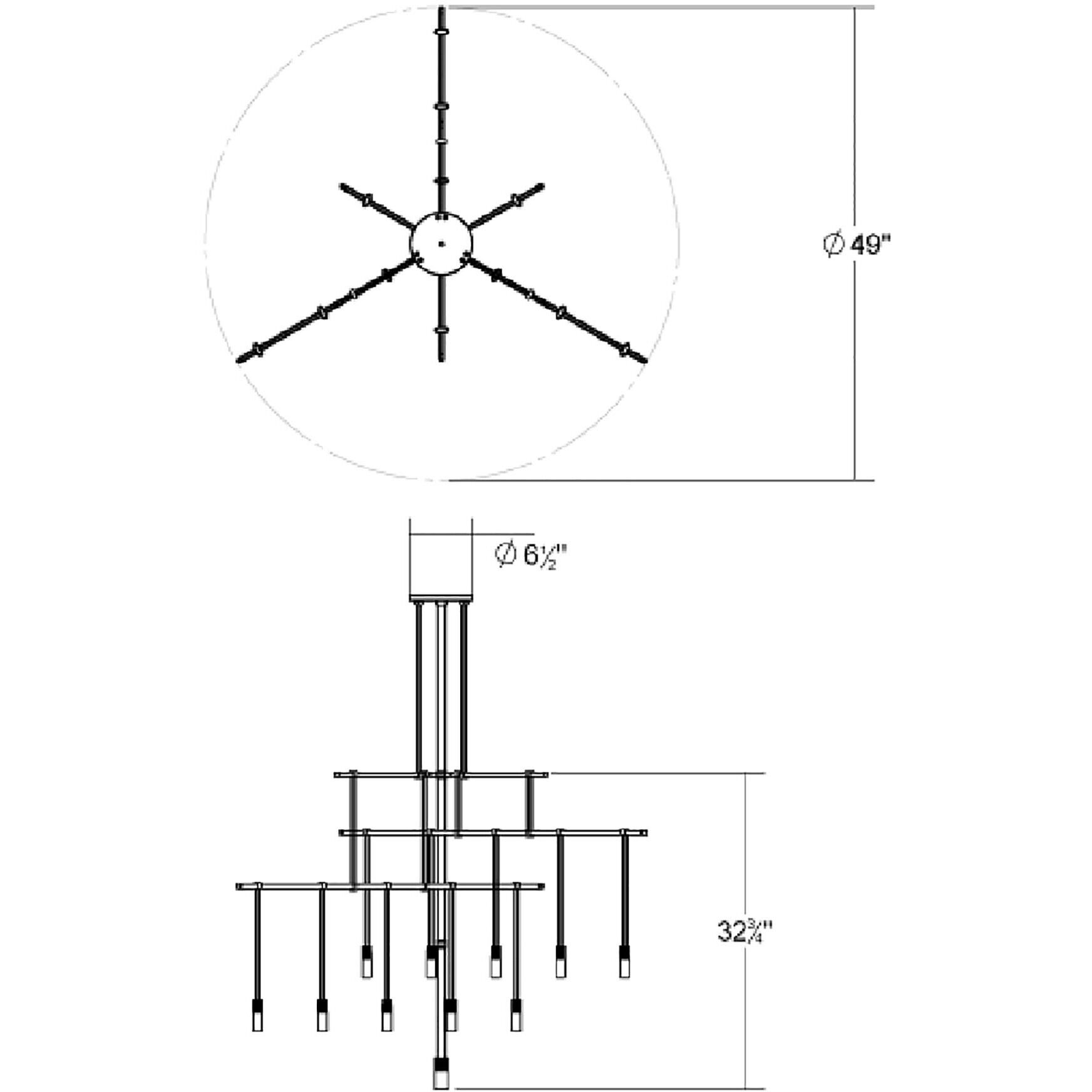Suspenders LED 36 inch Satin Black Pendant Ceiling Light