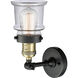 Franklin Restoration Small Canton 1 Light 7 inch Black Antique Brass Sconce Wall Light in Clear Glass, Franklin Restoration