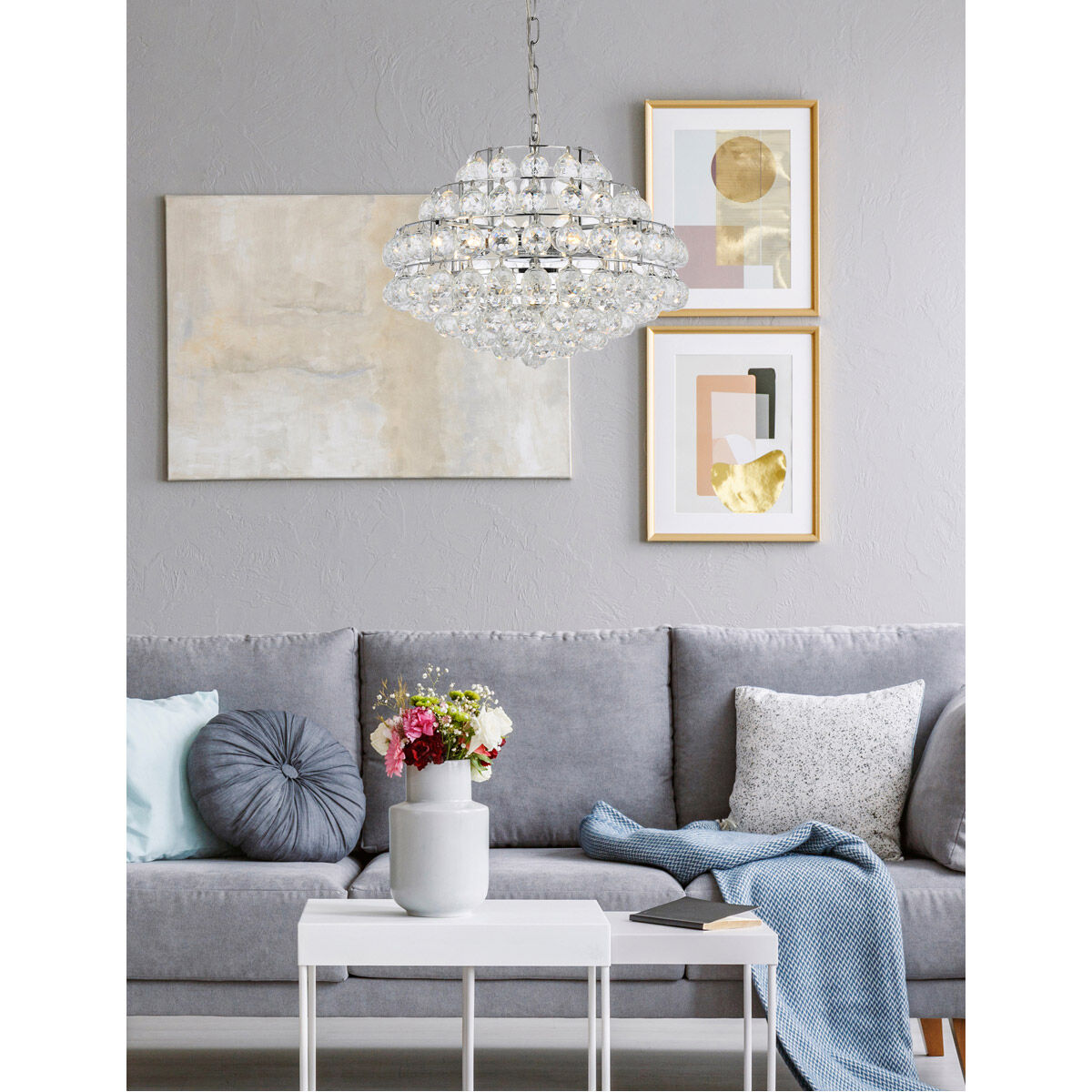 Savannah 5 Light 18 inch Chrome Pendant Ceiling Light