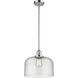 Franklin Restoration Bell 1 Light 12 inch Polished Chrome Mini Pendant Ceiling Light in Incandescent, Seedy, Franklin Restoration