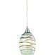 Vines 1 Light 5 inch Satin Nickel Mini Pendant Ceiling Light in Mint Glass