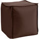 Pouf 18 inch Seascape Chocolate Outdoor Square Ottoman with Cover