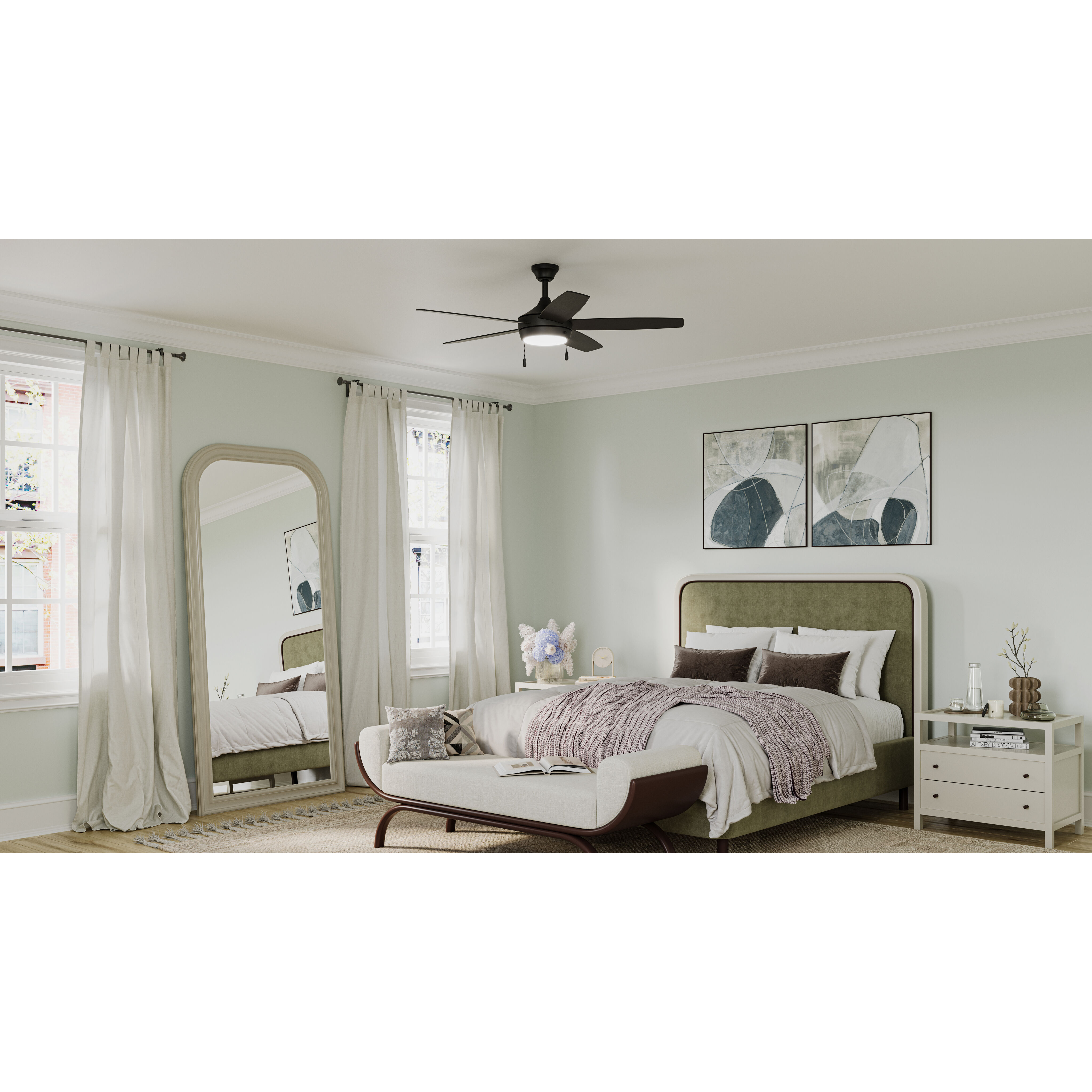 Nolyn V 52 inch Matte Black Ceiling Fans