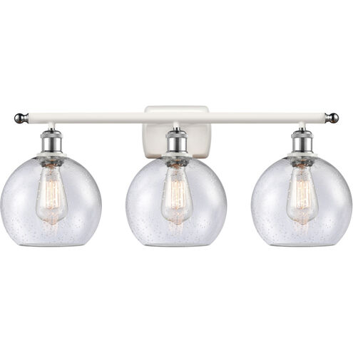Ballston Athens LED 26 inch White and Polished Chrome Bath Vanity Light Wall Light in Seedy Glass