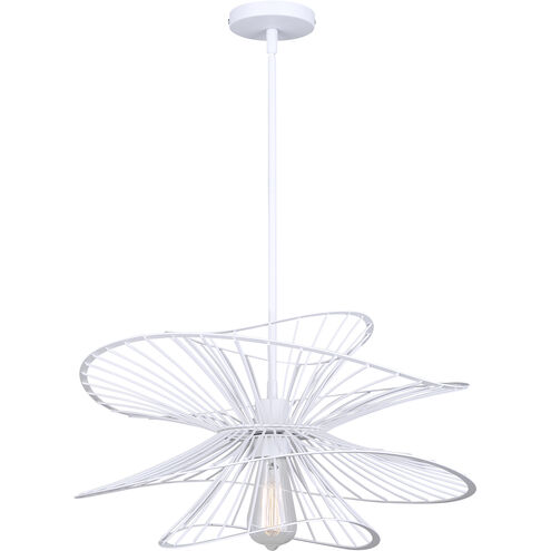 Channel 1 Light 20 inch White Pendant Ceiling Light