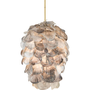 Cruselle 1 Light 15 inch Contemporary Gold Leaf/Painted Gold/Natural Shell Pendant Ceiling Light