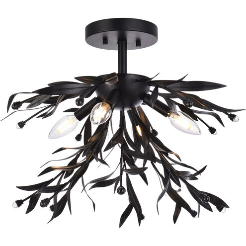 Priscilla 4 Light 19 inch Black Flush Mount Ceiling Light