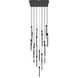 Alpine LED 36 inch Black Jade Glass Multi Port Pendant Ceiling Light